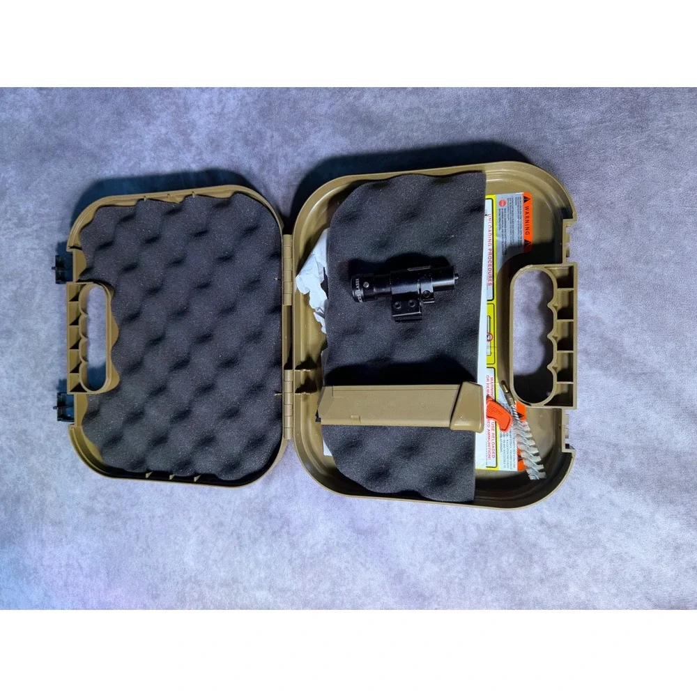 Glock 19X Hard Case Coyote Tan with Magazine Laser Sight and Cleaning Kit